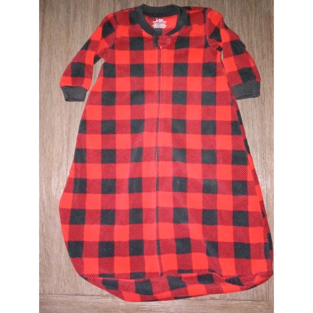 Carter's Fleece Sleep Sack Blanket Sleeper Plaid Boy Girls Unisex 6-9M